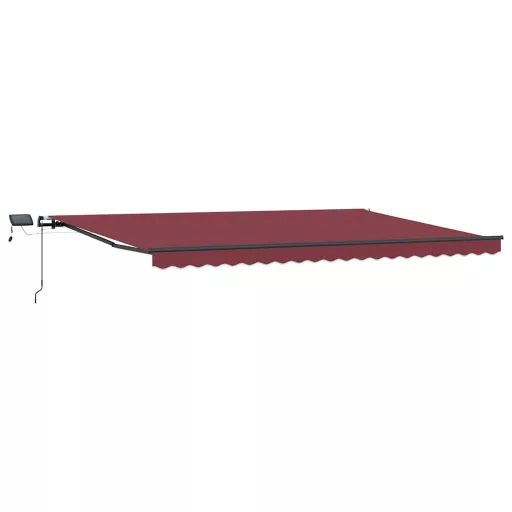 Burgundi vörös kézzel kihúzható LED-es napellenző 500 x 300 cm