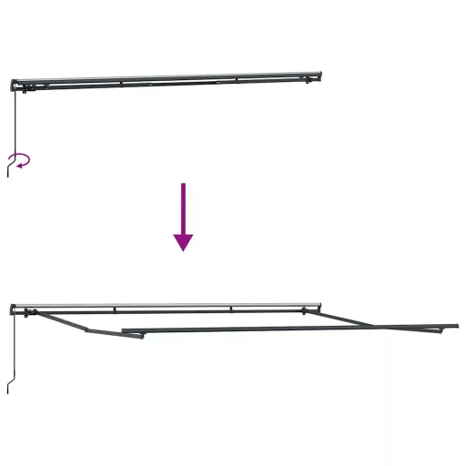 Barna kézzel kihúzható napellenző 500 x 300 cm