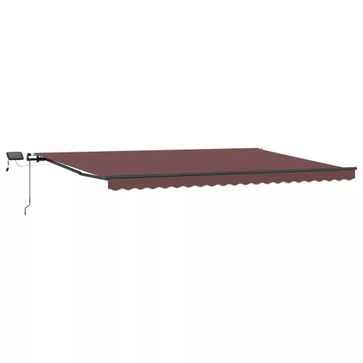 Barna kézzel kihúzható LED-es napellenző 500 x 300 cm
