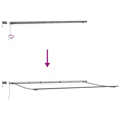 Barna kézzel kihúzható LED-es napellenző 600 x 300 cm