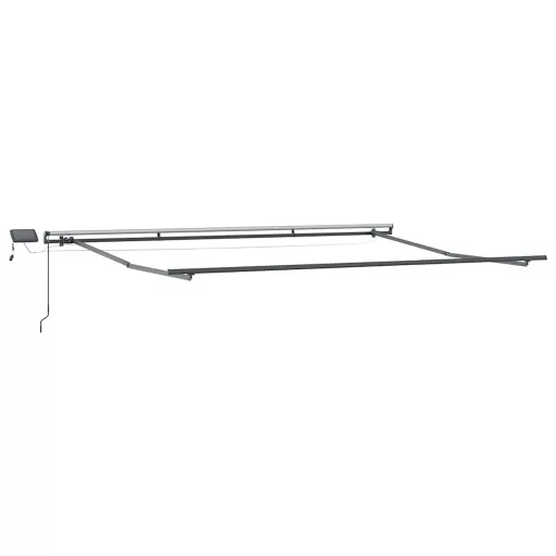 Antracitszürke-fehér LED-es kézi napellenző 400 x 300 cm