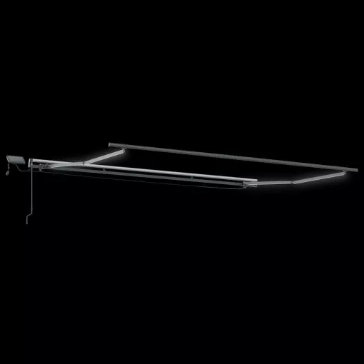 Antracitszürke-fehér LED-es kézi napellenző 400 x 300 cm