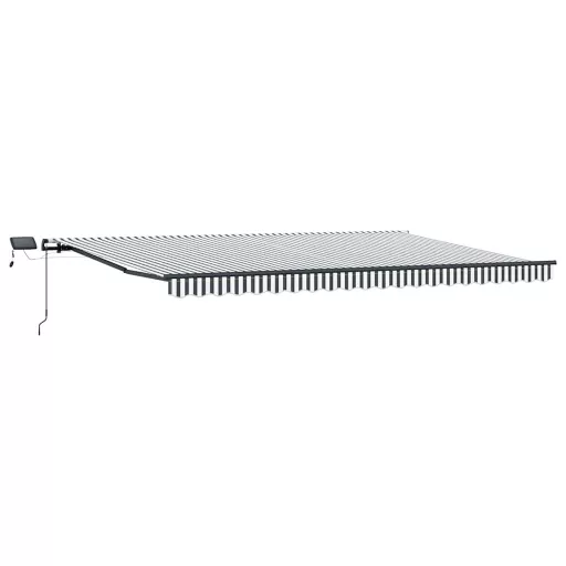 Antracitszürke-fehér LED-es kézi napellenző 500 x 300 cm