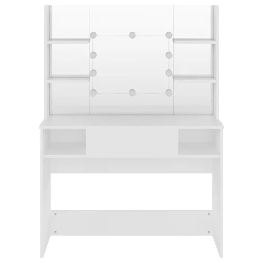 Fehér LED-es MDF sminkasztal 100 x 40 x 135 cm
