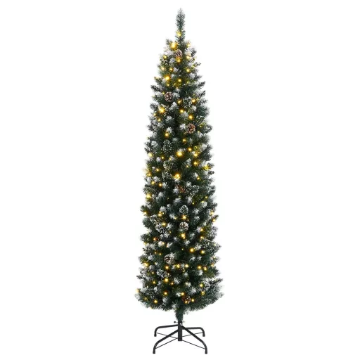 Vékony műkarácsonyfa 150 LED-del 150 cm