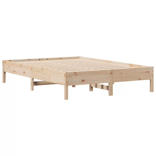Tömör fenyőfa könyvespolcos ágy matrac nélkül 140 x 190 cm