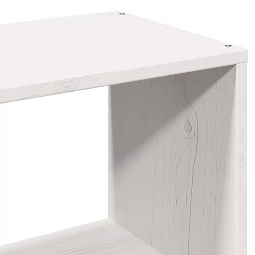 Fehér tömör fenyőfa könyvespolcos ágy matrac nélkül 140x200 cm