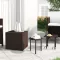 3 db barna polyrattan kerti kisasztal