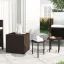 3 db barna polyrattan kerti kisasztal