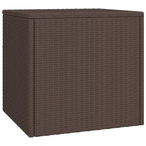 3 db barna polyrattan kerti kisasztal