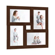   Sötétbarna MDF fényképkeretszett 4 db 13 x 18 cm-es képhez