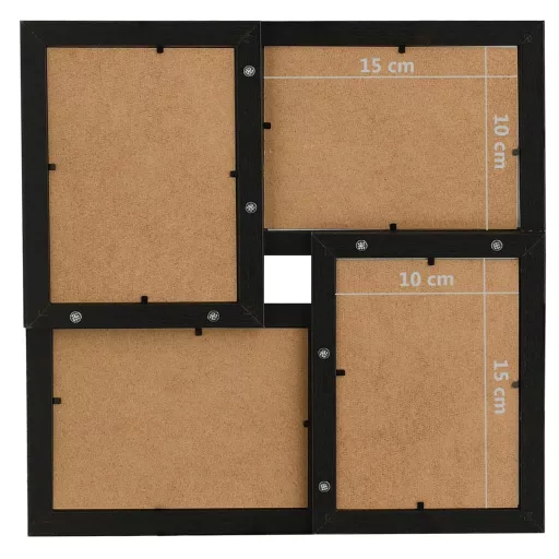 Fekete MDF fényképkeretszett 4 db 10 x 15 cm-es képhez
