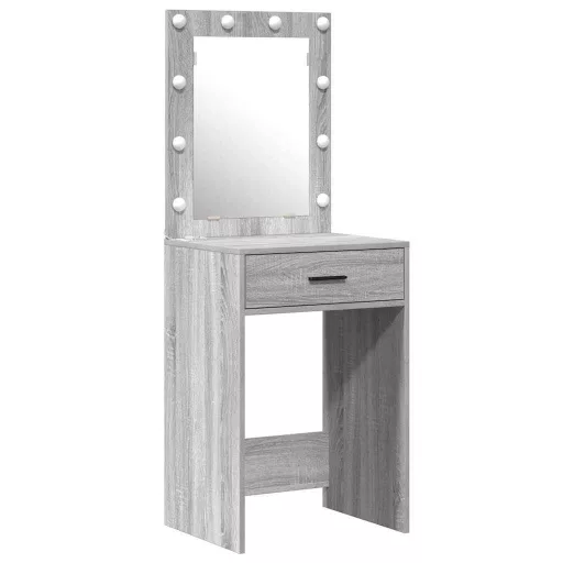 Öltözködőasztal fiókkal 2 pcs Szürke 50 x 41 x 135 cm Faanyag