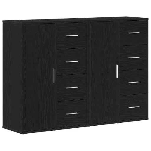 Széf fiókkal 2 pcs Fekete tölgy 60 x 31 x 84 cm Faanyag