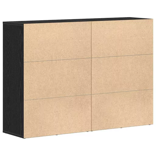 Széf fiókkal 2 pcs Fekete tölgy 60 x 31 x 84 cm Faanyag