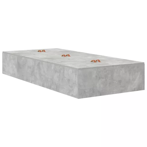 Ágykeret tárolóval tárolóval Beton Szürke 90 x 200 cm Faanyag