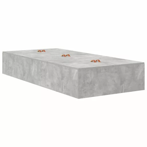 Ágykeret tárolóval tárolóval Beton Szürke 90 x 200 cm Faanyag