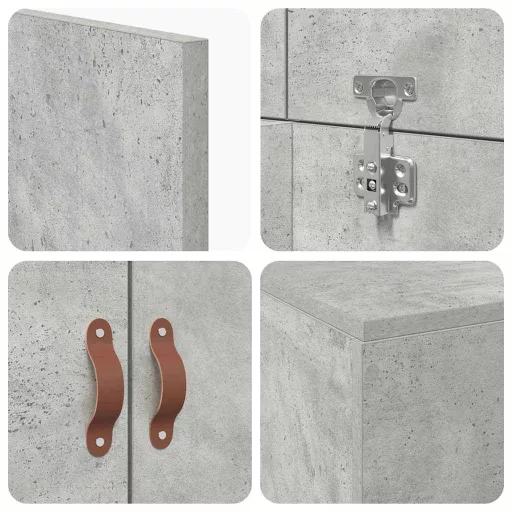 Ágykeret tárolóval tárolóval Beton Szürke 90 x 200 cm Faanyag