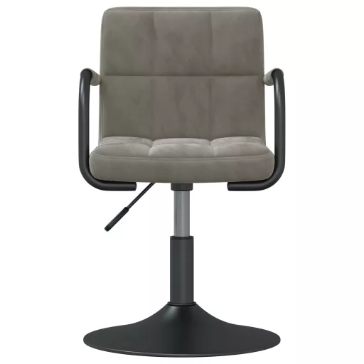 2 db világosszürke bársony forgó étkezőszék