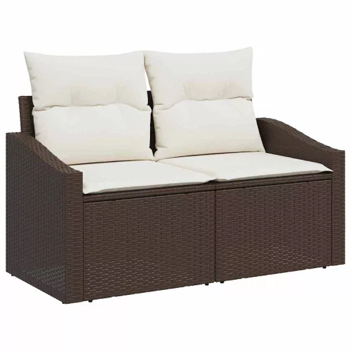 Kerti Kanapé Szett tárolóval 7 pcs Barna Poli rattan