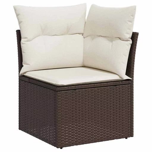 Kerti Kanapé Szett tárolóval 7 pcs Barna Poli rattan
