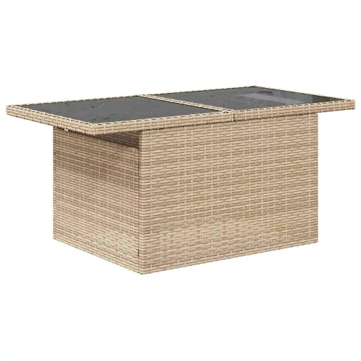 Kerti Kanapé Szett tárolóval 8 pcs Bézs Poli rattan