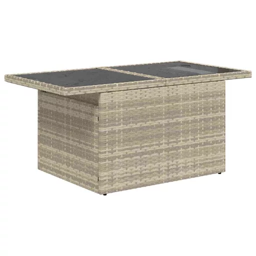 Kerti Kanapé Szett tárolóval 6 pcs Világosszürke Poli rattan