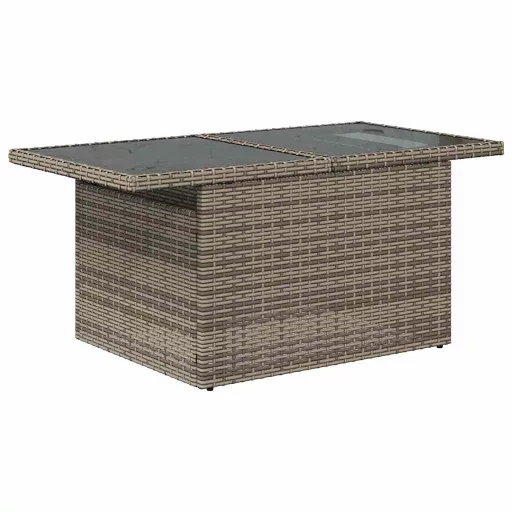 Kerti Kanapé Szett tárolóval 9 pcs Szürke Poli rattan