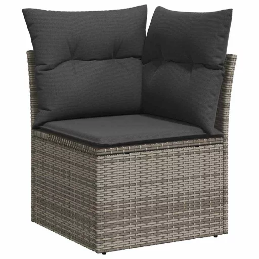 Kerti Kanapé Szett tárolóval 9 pcs Szürke Poli rattan
