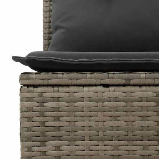 Kerti Kanapé Szett tárolóval 9 pcs Szürke Poli rattan