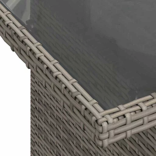 Kerti Kanapé Szett tárolóval 9 pcs Szürke Poli rattan