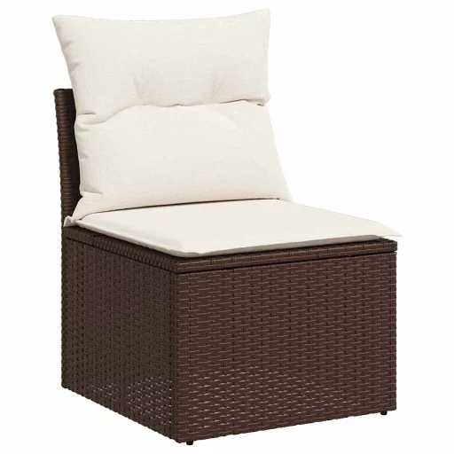 Kerti Kanapé Szett tárolóval 7 pcs Barna Poli rattan