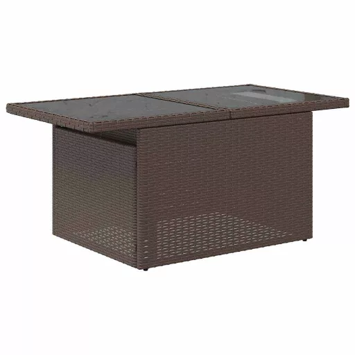 Kerti Kanapé Szett tárolóval 9 pcs Barna Poli rattan