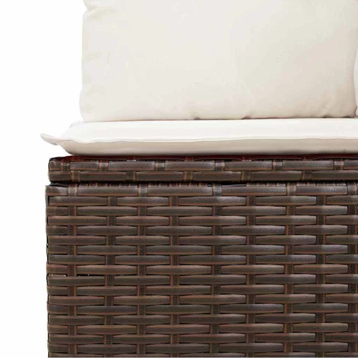 Kerti Kanapé Szett tárolóval 9 pcs Barna Poli rattan