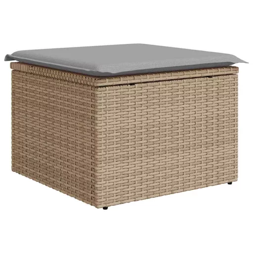 Kerti Kanapé Szett tárolóval 9 pcs Bézs Poli rattan