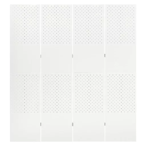 Fehér acél 4-paneles térelválasztó  160 x 180 cm