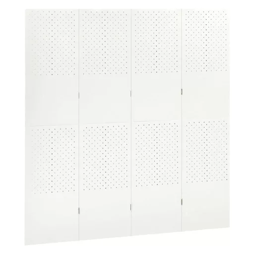 Fehér acél 4-paneles térelválasztó  160 x 180 cm
