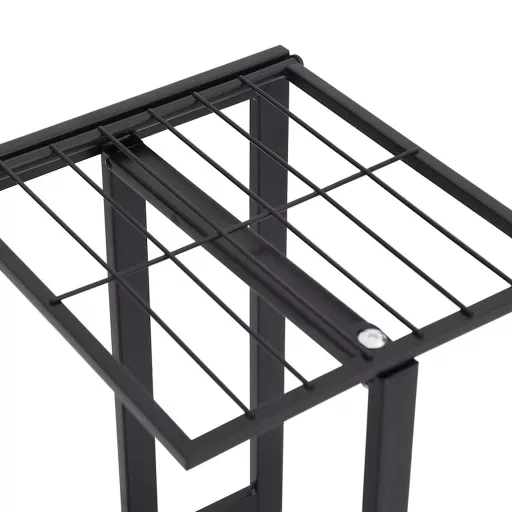 Fekete 5 szintes acél virágtartó állvány 43 x 22 x 98 cm