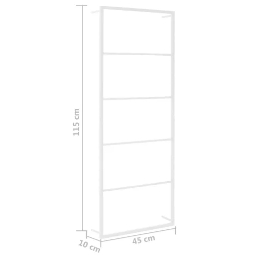 Fehér acél törölközőtartó 45 x 10 x 115 cm