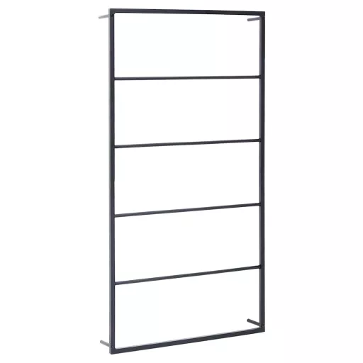Fekete acél törölközőtartó 60 x 10 x 116 cm