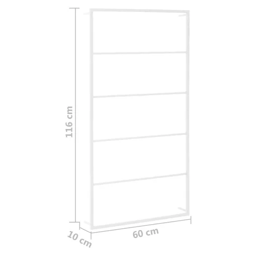 Fehér acél törölközőtartó 60 x 10 x 116 cm