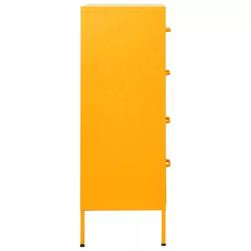 Mustársárga acél fiókos szekrény 80 x 35 x 101,5 cm