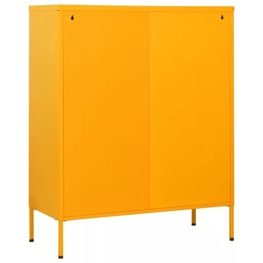Mustársárga acél fiókos szekrény 80 x 35 x 101,5 cm