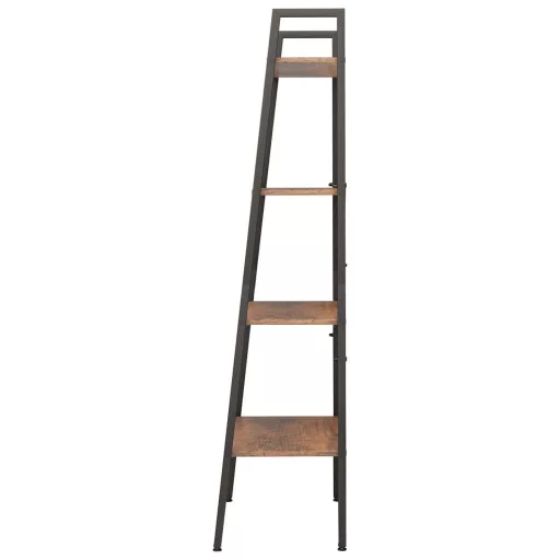 4 szintes sötétbarna és fekete állópolc 56 x 35 x 140 cm