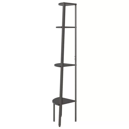 4 szintes fekete sarokpolc 45,5 x 31,5 x 150 cm