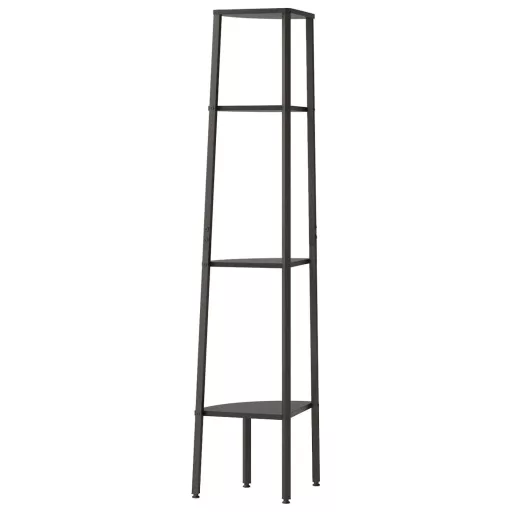 4 szintes fekete sarokpolc 45,5 x 31,5 x 150 cm