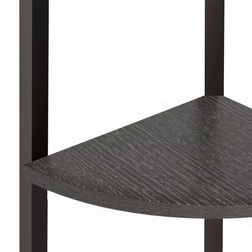 4 szintes fekete sarokpolc 45,5 x 31,5 x 150 cm