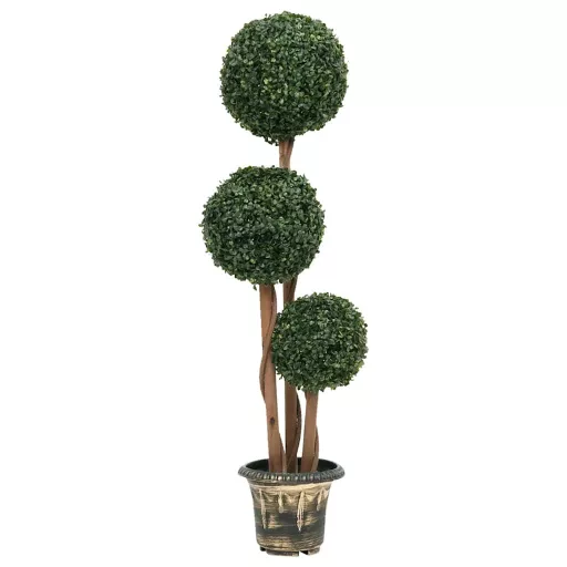 Zöld gömbalakú cserepes műpuszpáng 119 cm
