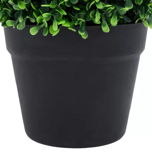 2 db zöld gömbalakú cserepes műpuszpáng 27 cm