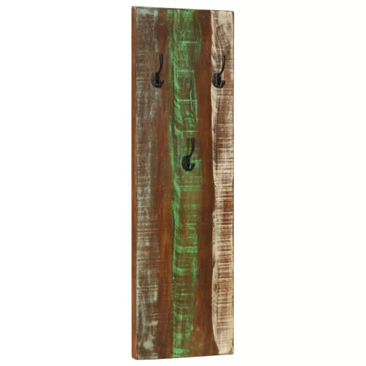2 db tömör újrahasznosított fa fali fogas 36 x 3 x 110 cm